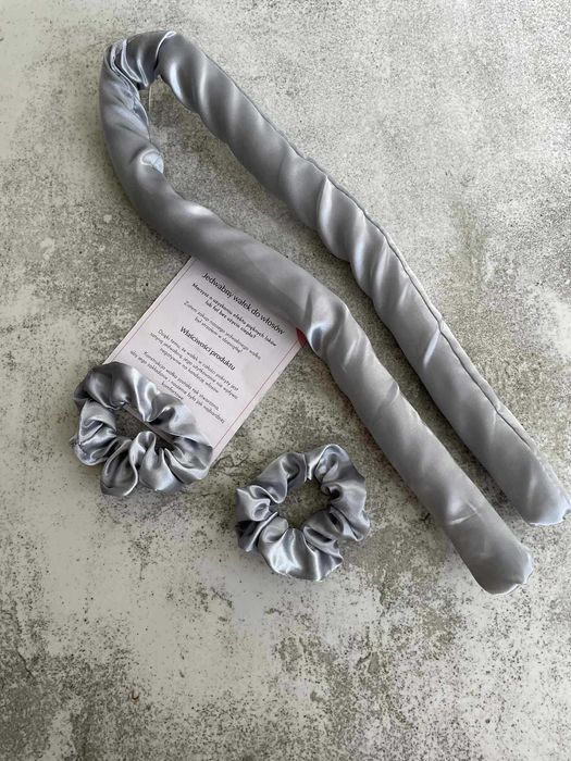 Jedwabny wałek do kręcenia włosów szary