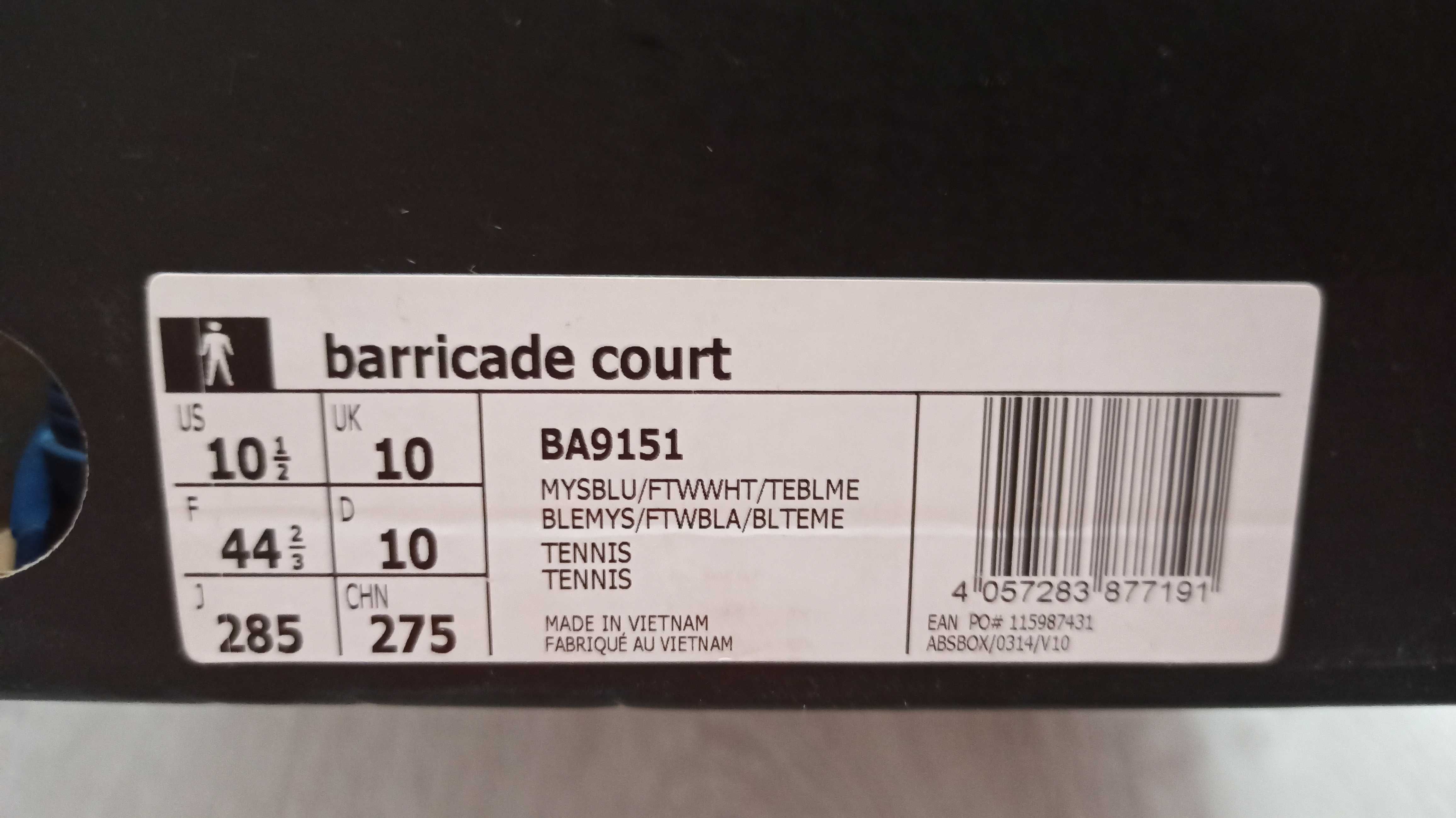 Buty tenisowe męskie ADIDAS BARRICADE COURT rozmiar 44 2/3