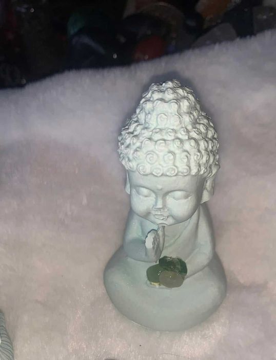 Buda com Pedra Ametista e vela Lótus