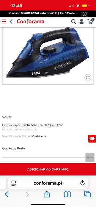 Ferro de engomar elétrico