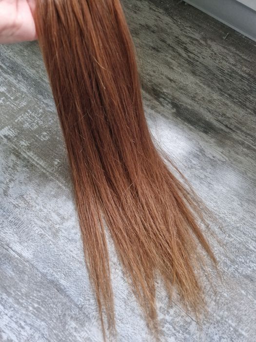 Włosy dziewicze farbowane naturalne kasztanowy brąz 40 g 40 cm