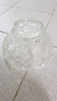 Fruteira antiga em vidro 22 cm