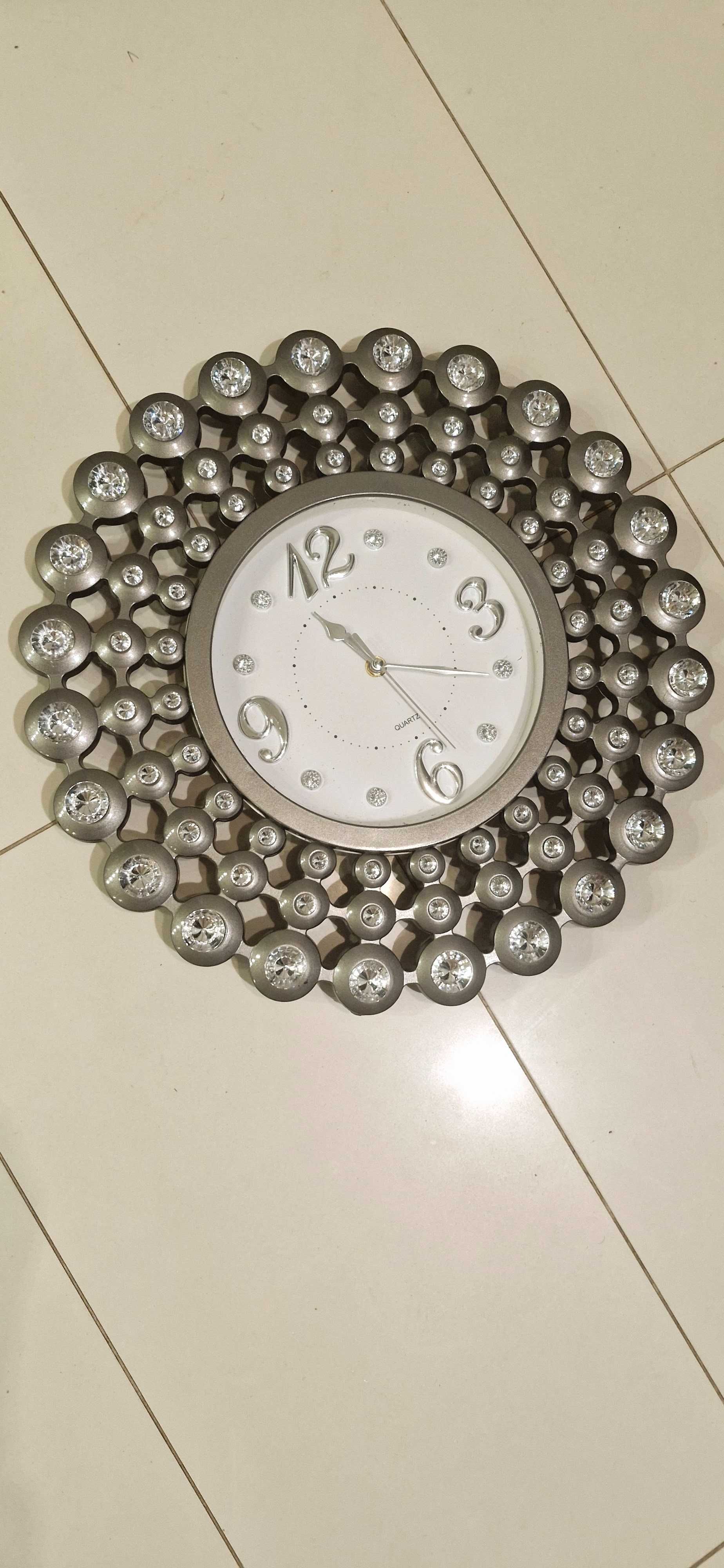 Zegar glamour krysztalki ścienny