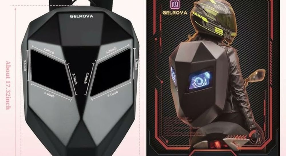 Светодиодный рюкзак для мотоциклиста