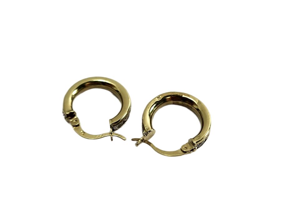 Eleganckie złote kolczyki kółka 375 na zatrzask