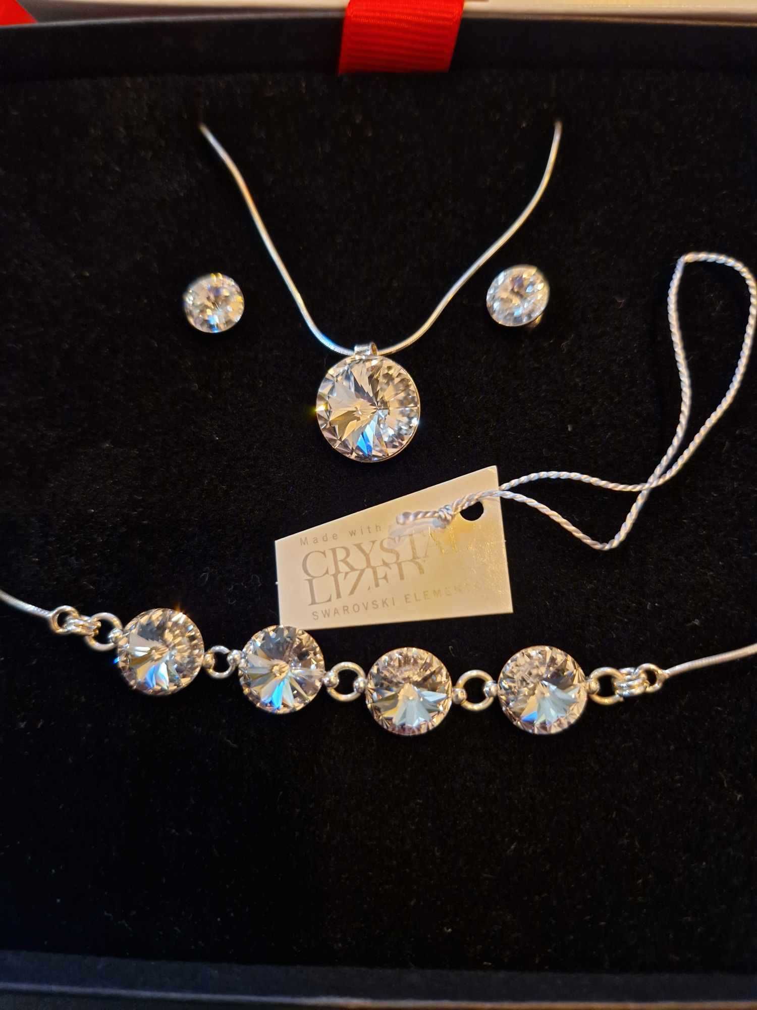 Nowy zestaw biżuterii ze srebra z kryształami Swarovski