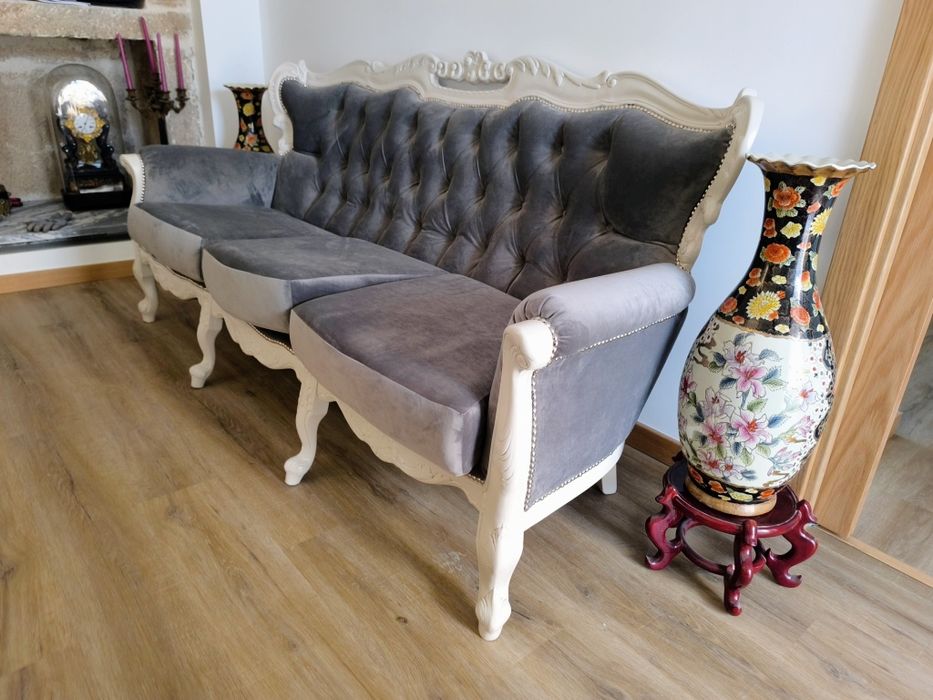 Conjunto luxuoso de sala estilo francês completamente restaurado