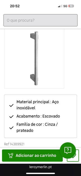 Puxador em inox novo