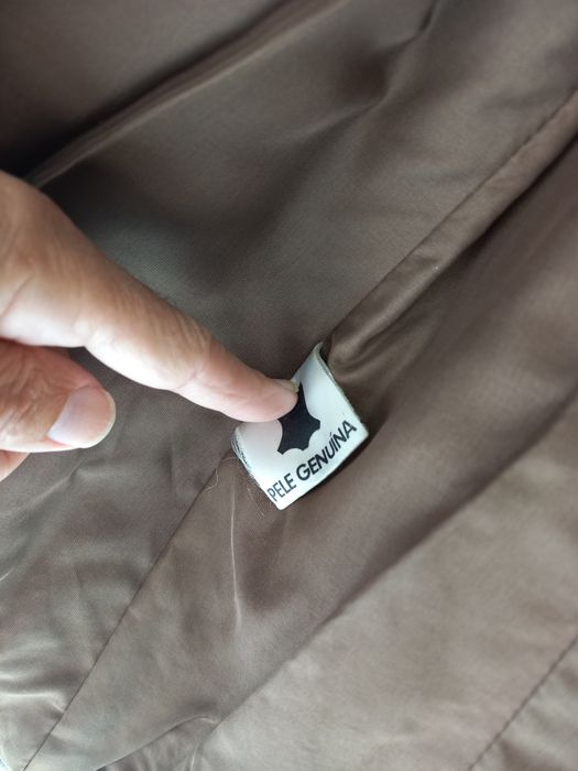 Casaco em cabedal castanho