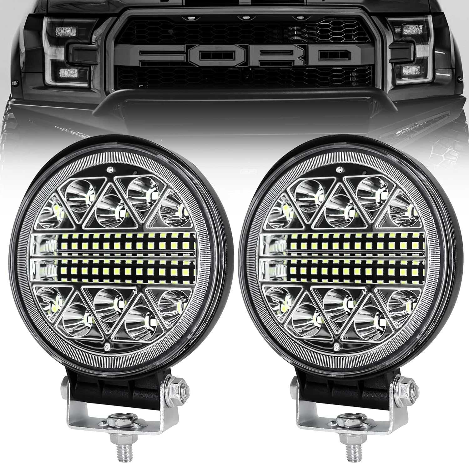 Dinfu Reflektor roboczy LED 102 W, reflektor cofania LED 12 V