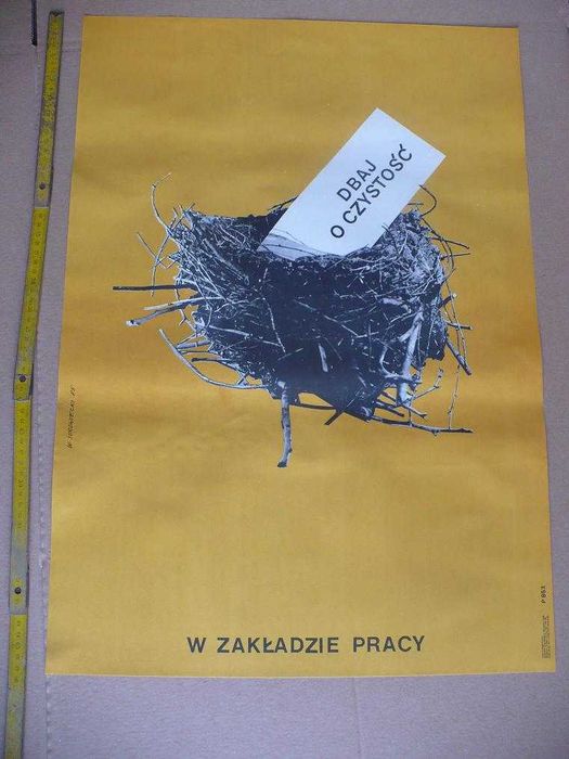 Plakat BHP .Stary plakat z PRL