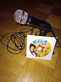 Karaoke girl2 mikrofon że statywem i płyta z programem