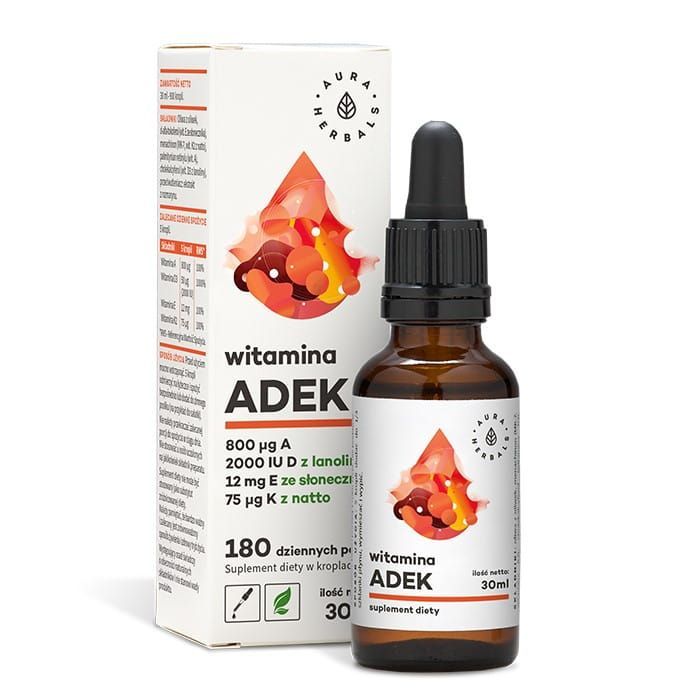 Witamina ADEK, A + D3 2000 IU + E + K2, krople 30 ml