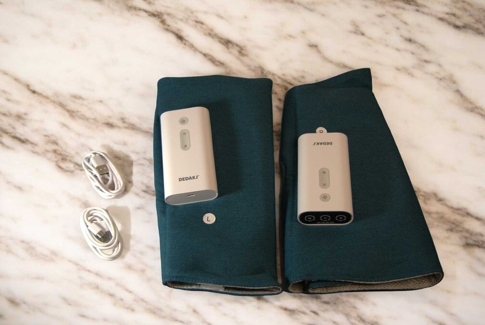 Masażer do nóg/łydek bezprzewodowy, kompresyjny, ogrzewany, regulowany