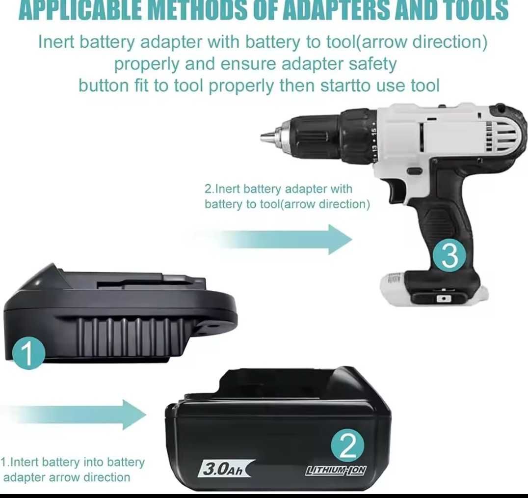 Адаптер MT20DL для аккумуляторов Makita 18В с инструментами DeWALT 20В