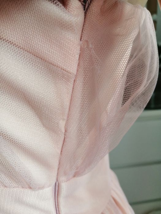 Długa morekowa koralowa sukienka maxi na jedno ramię 36 S Boohoo