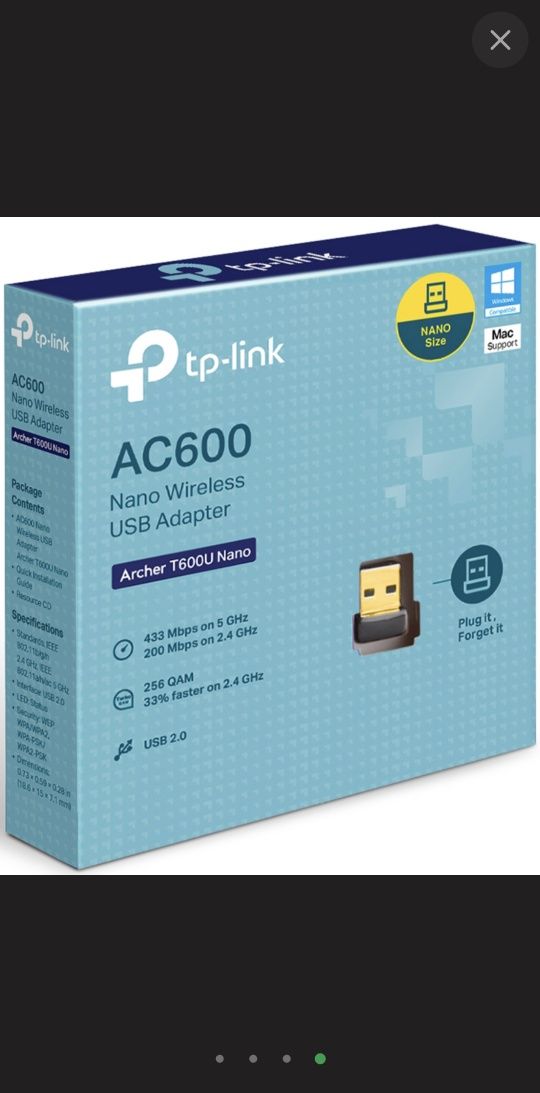 Сетевой адаптер usb TP-LINK Archer T600U Nano