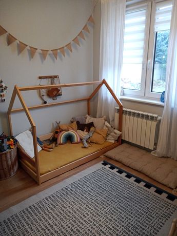 Łóżeczko dla dziecka drewniane Domek