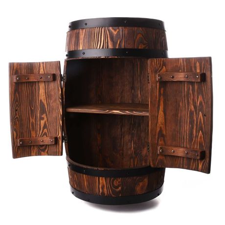 Barek drewniany na alkohol beczka drewniana szafka stolik szczotkowany