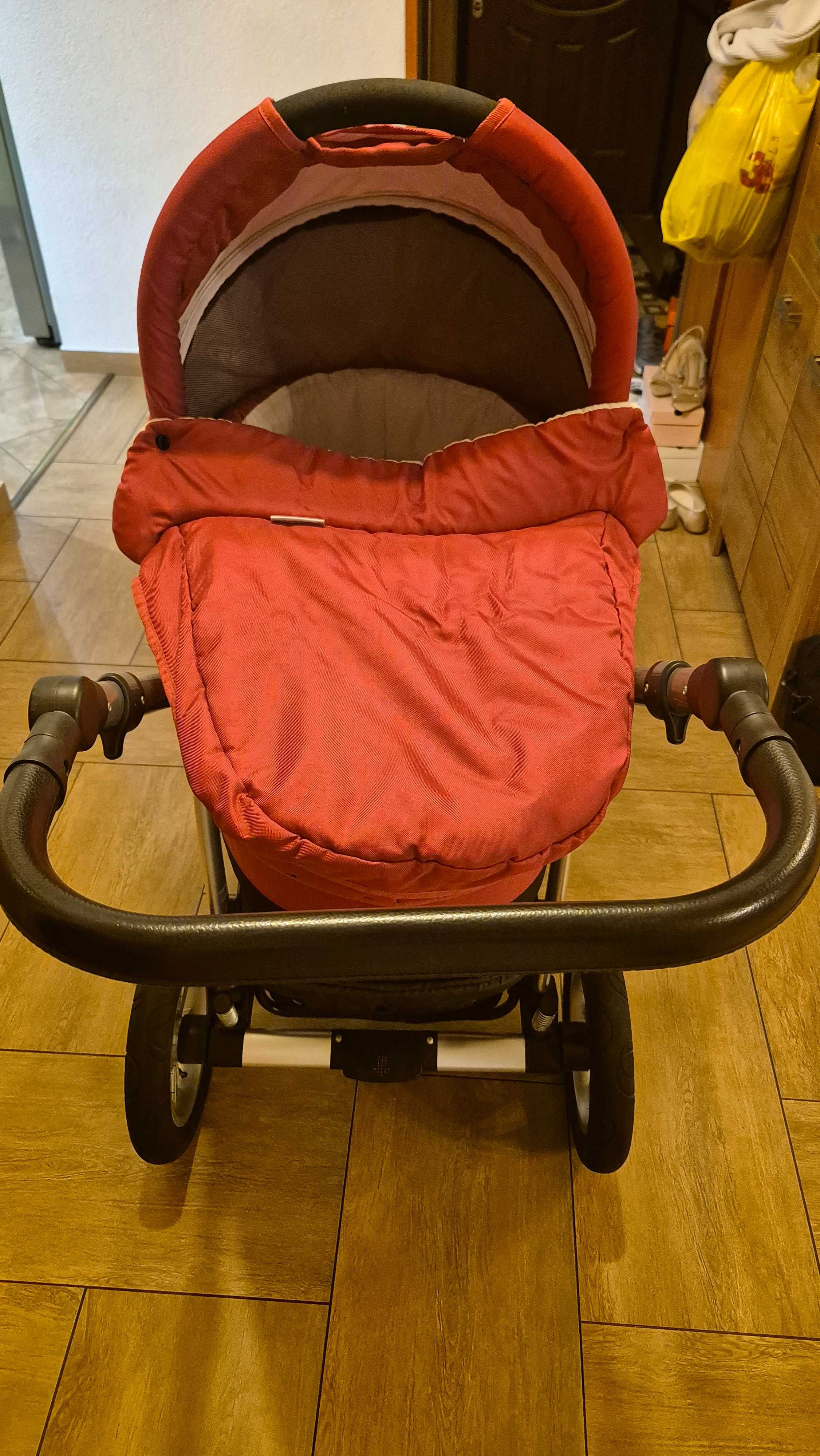 Wózek baby design czerwony 2w1