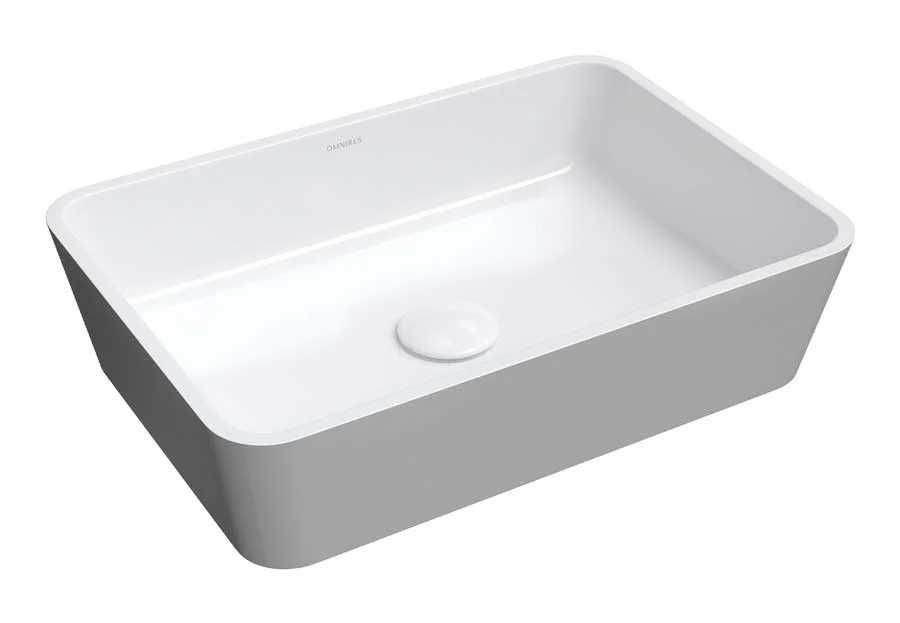 OMNIRES Umywalka nablatowa 50x35 cm PARMA M+ szary połysk PARMAUNBSP