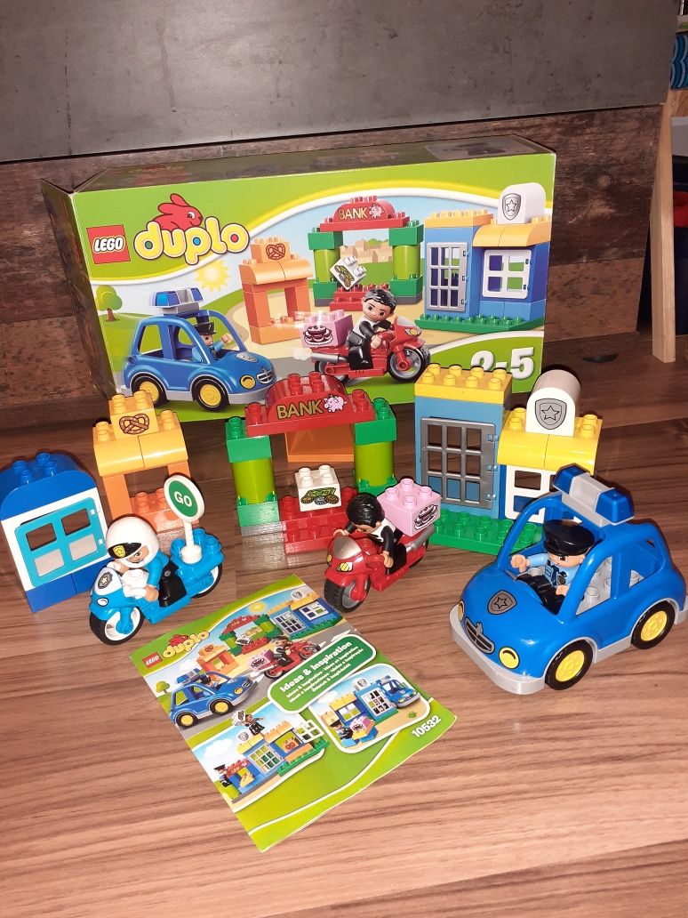 Lego Duplo posterunek policji złodziej 10532 policjant na motorze10900