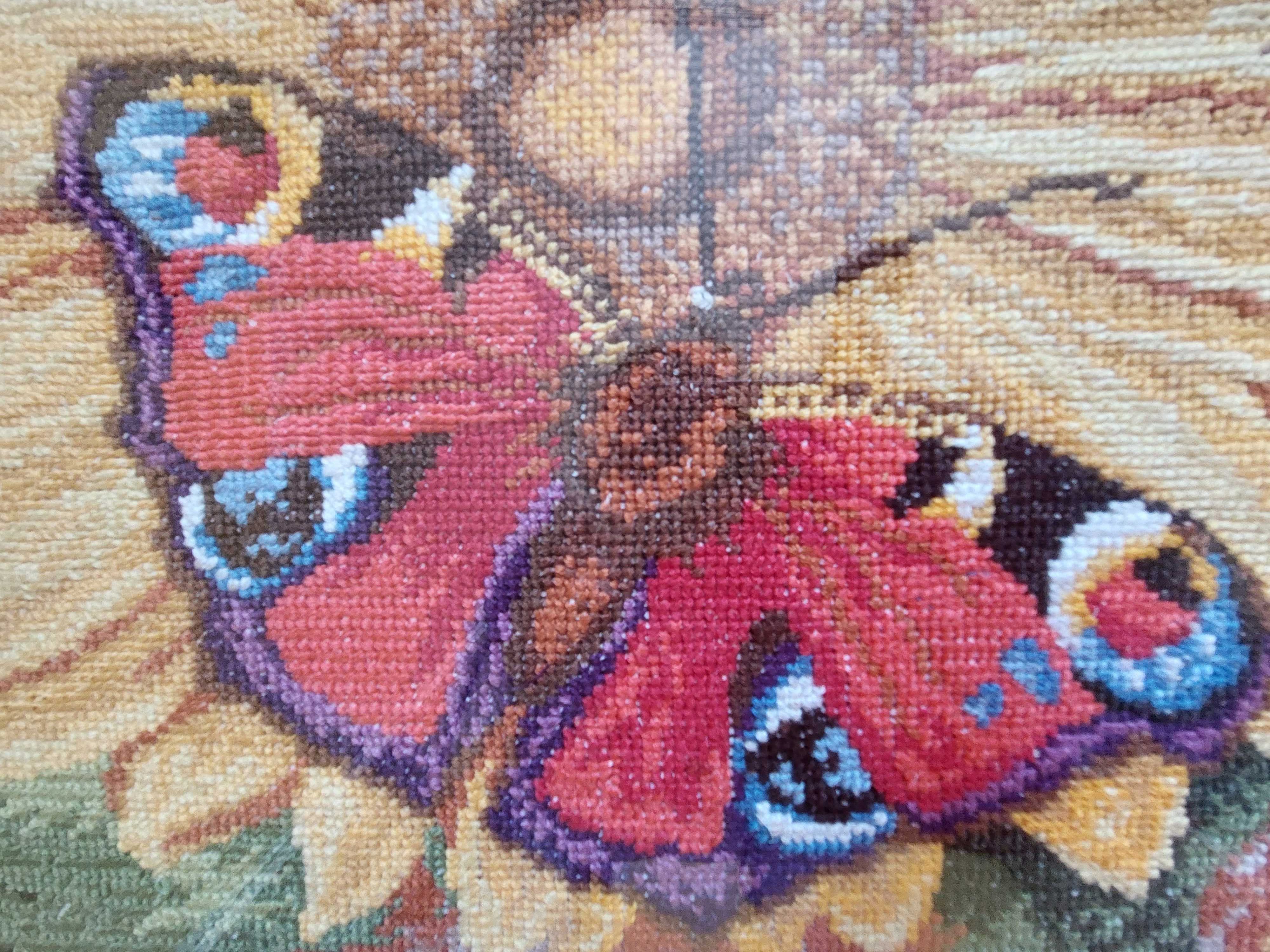 Obraz obrazek haft haft krzyżykowy wyszywany ręcznie motyl