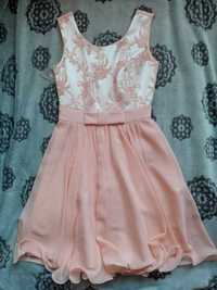 Rozkloszowana sukienka brzoskwiniowa r 34