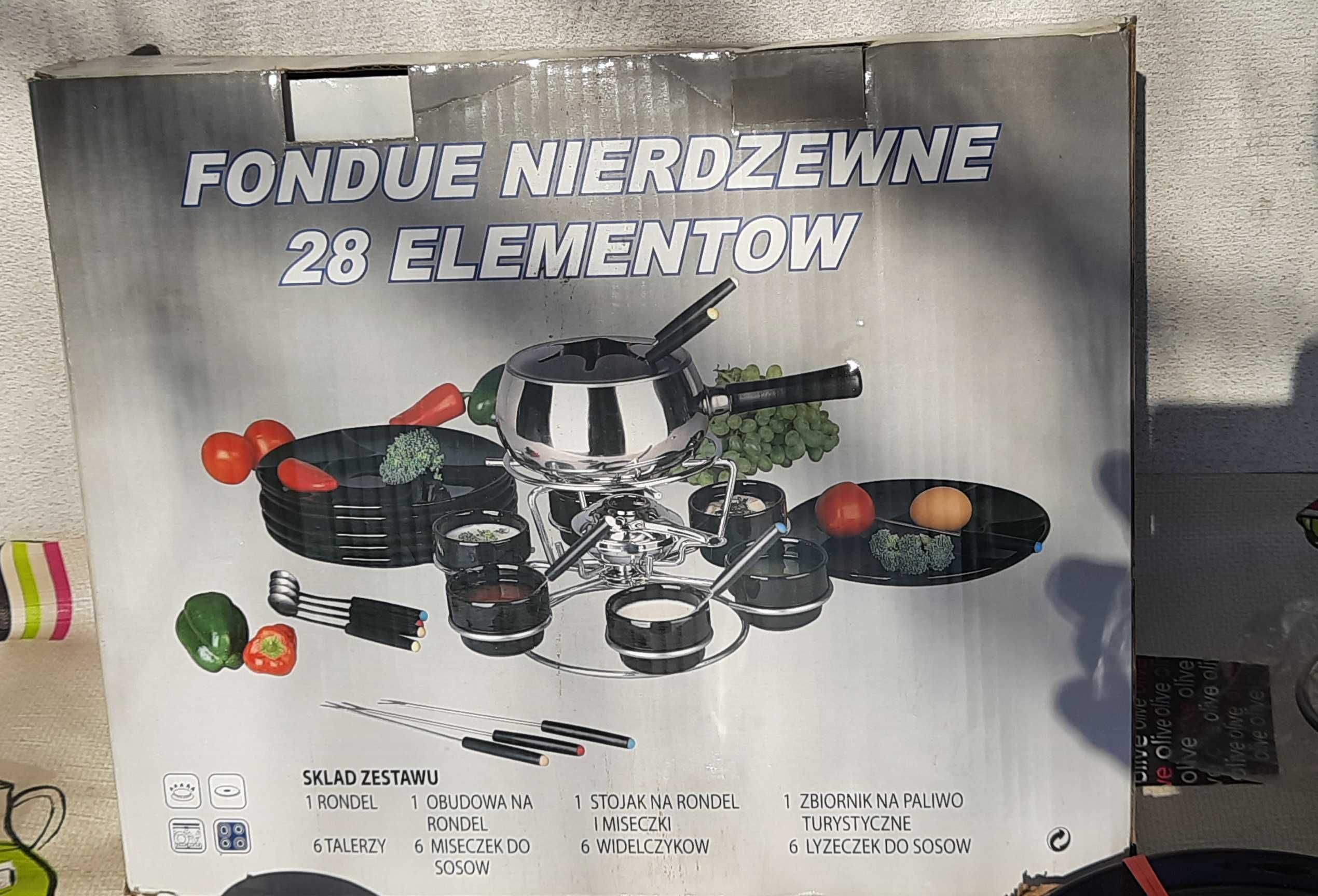 Foundue zestaw 28 elem. NOWY do sera, czekolady