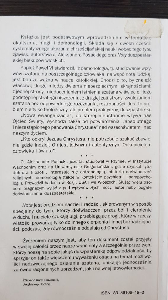 " Okultyzm, magia, demonologia" O.A. Posacki