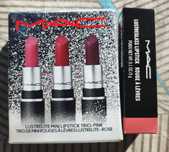 MAC Lustreglass Lipstick Well, Well, Well + Mini Trio Pink świąteczny