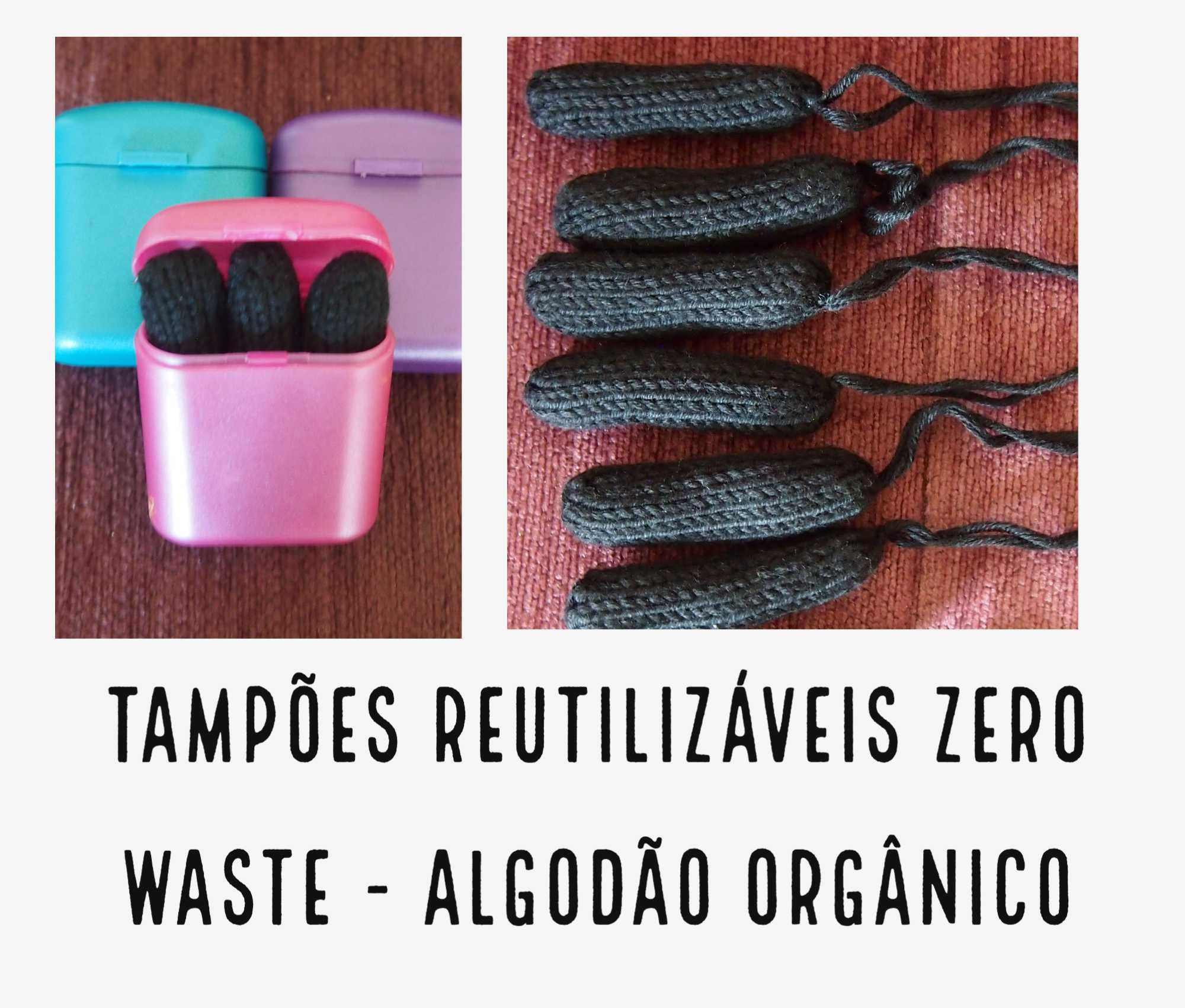Tampões Zero Waste laváveis orgânicos / Copo menstrual lavável preto