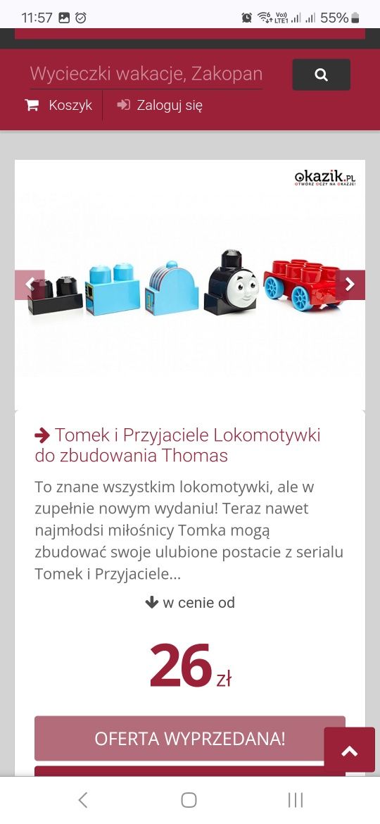 Lokomotywa tomek i przyjaciele klocki mega bloks