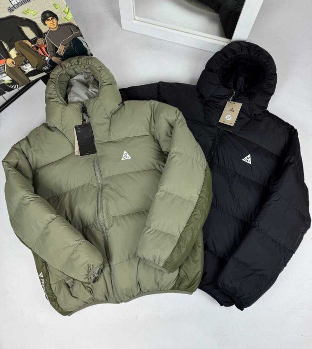 2 ВИДИ! Пуховик Nike ACG Black / Khaki S M L XL XXL куртка найк зимова