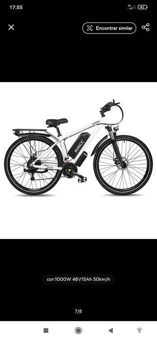 Bicicleta elétrica 1000w 48 v 15 ah 50 km