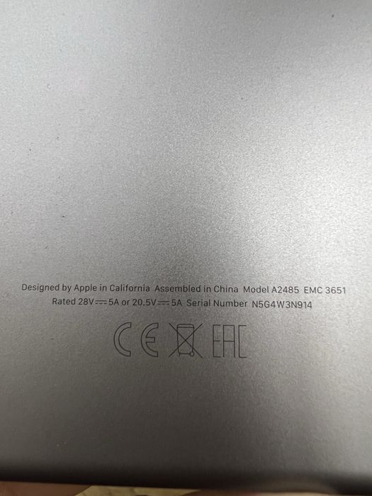 MacBook Pro 16” 2021–2023 (Model A2485, EMC 3651)
