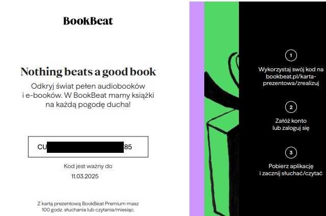 Book Beat - Voucher o wartości 150 zł na portal bookbeat.com