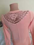Sweter rozpinany nowy fashion collection z ozdobą ażurową wstawka
