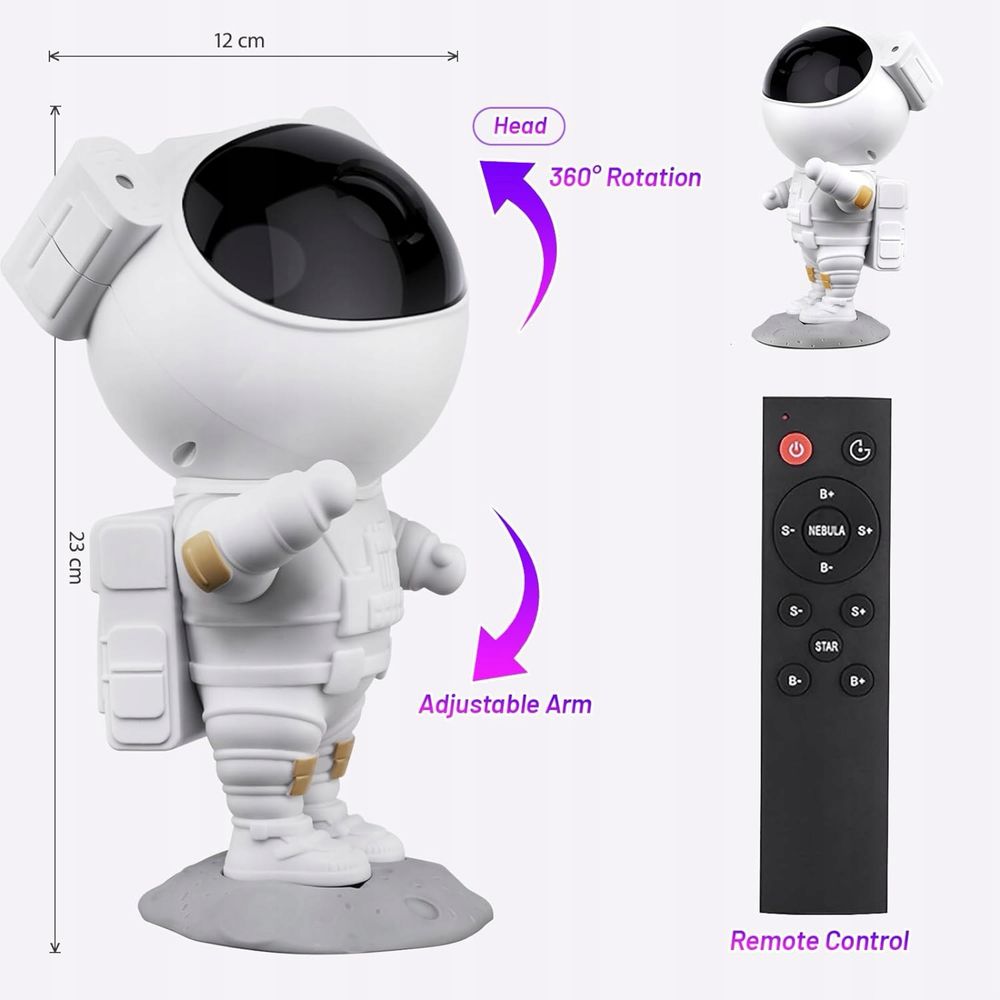 łampka projektor  gwiazd KOSMOSU ASTRONAUTA PROJEKTOR led