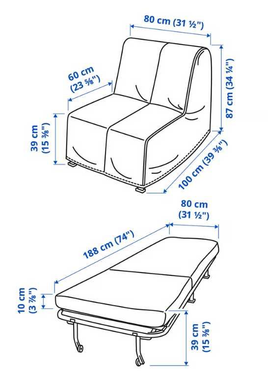 Poltrona-cama Ikea - Sofá cama individual / poltrona com capa