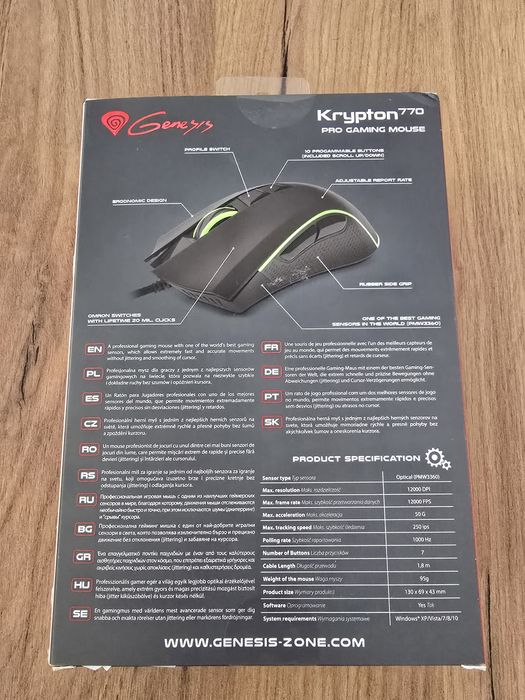 Mys z gamingowa Genesis Krypton 770 Pro