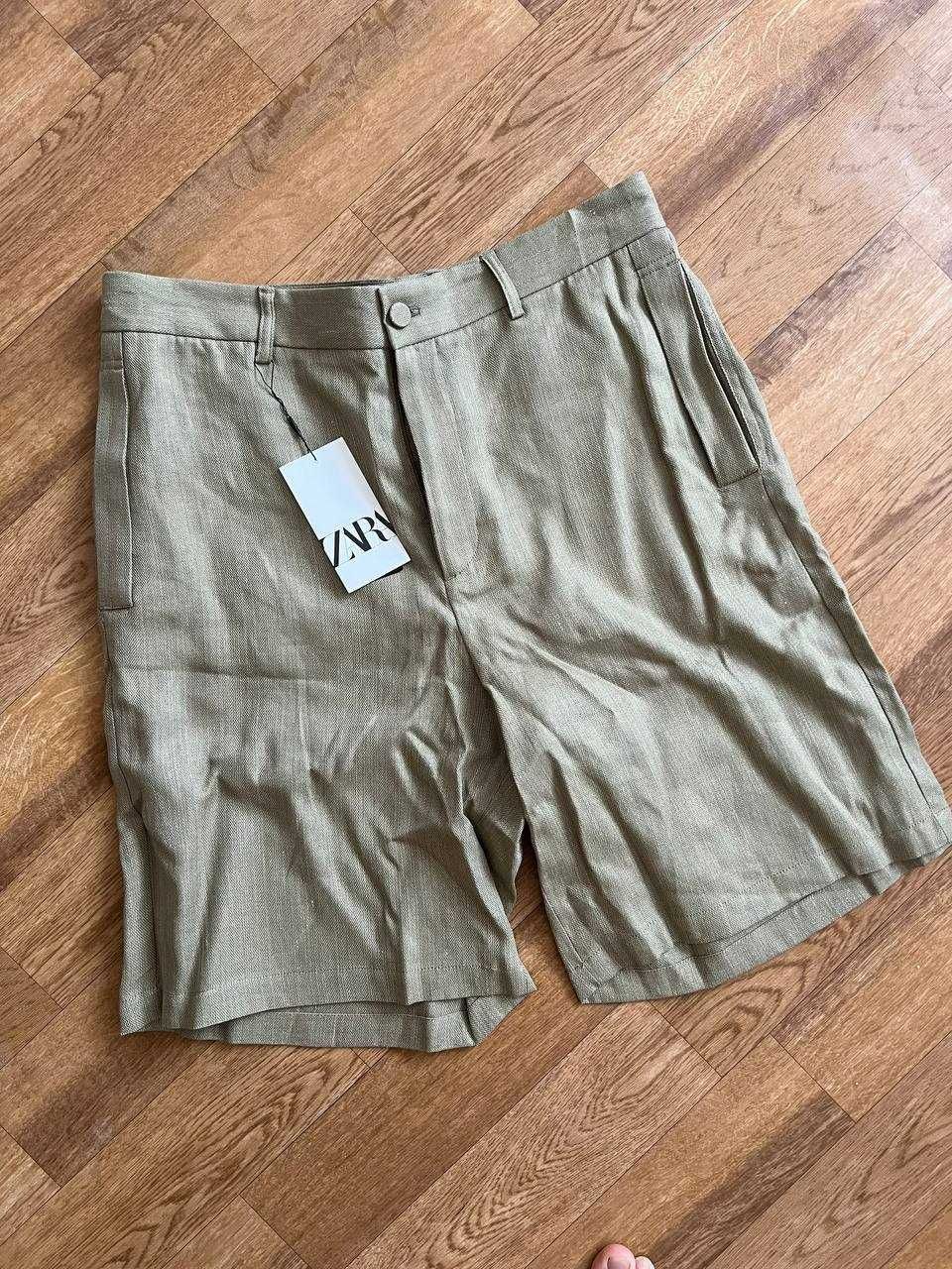 Бавовняно-льняні бермуди Zara (р. L)