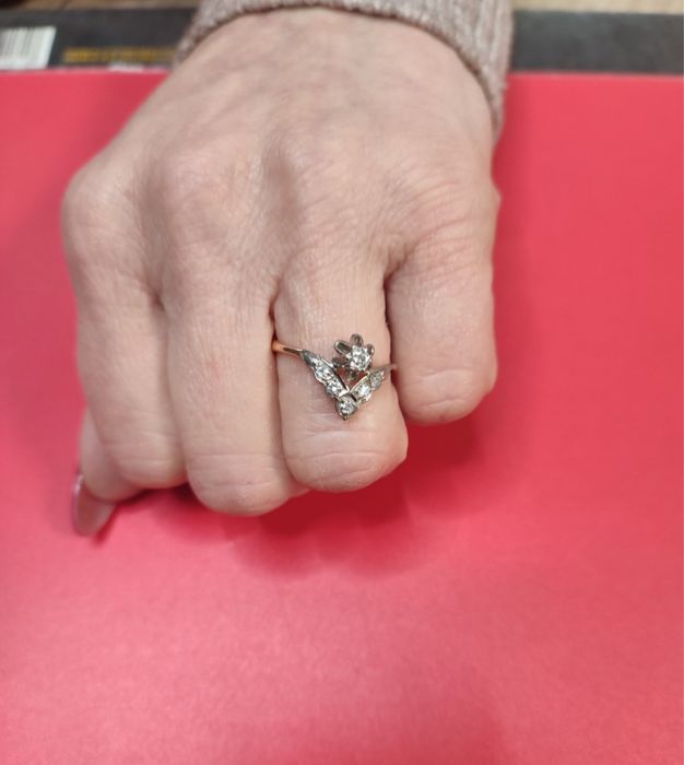 Кольцо з діамантами радянське каміння ссср