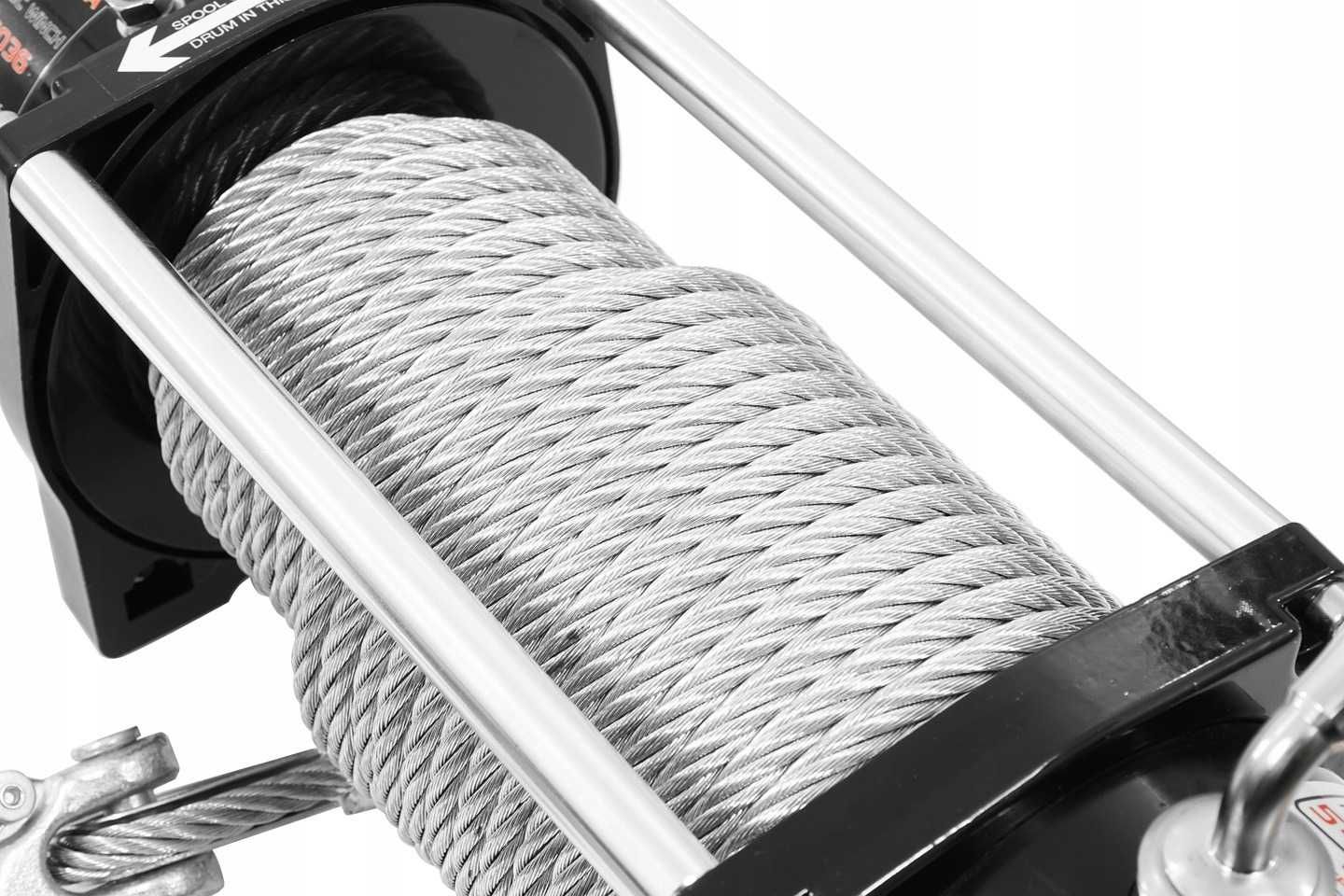 WYCIĄGARKA ELEKTRYCZNA 12V 5440KG Wciągarka Linowa Samochodowa 24M