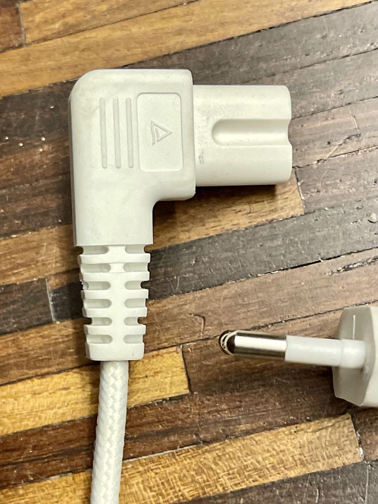 1.9m IKEA SYMFONISK kabel zasilający tkanina biały koniczynka zagiety