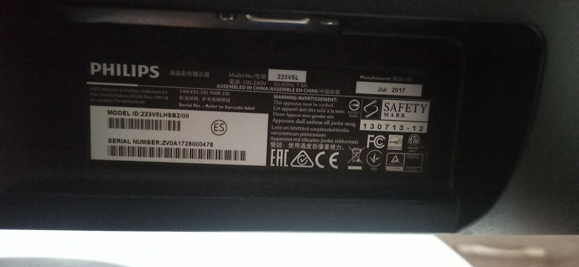 Monitor led Phillips 22"