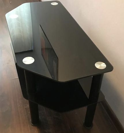 Nowy czarny stolik szafka ze szkła szklana pod telewizor