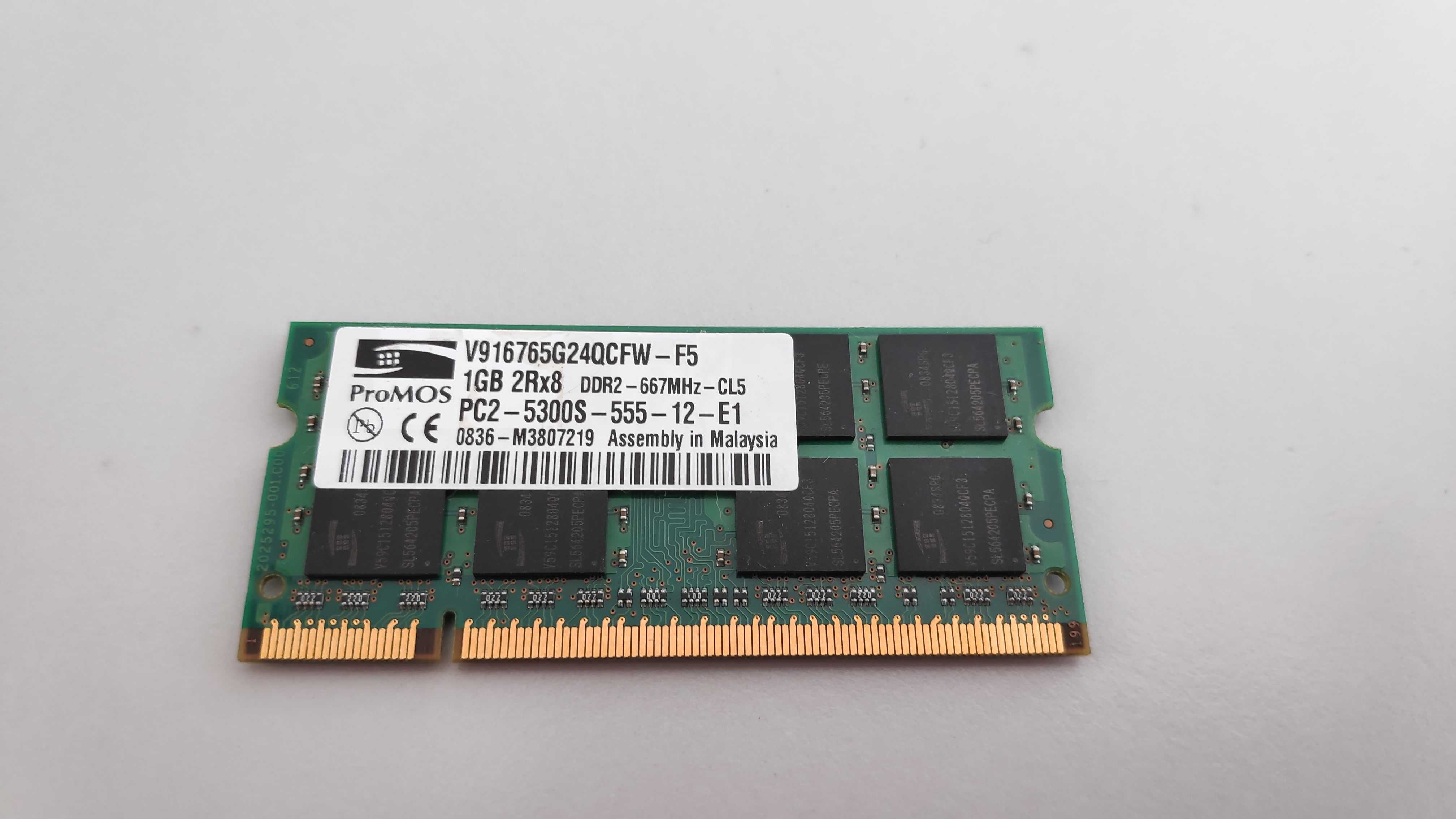 Memória Ram SO-DIMM PROMOS 1GB DDR2 PC2-5300S-555-12-E1 V916765G24QCFW