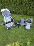 Wózek 3w1 Adamex Barletta + fotelik + ISOFIX – Stan BDB!