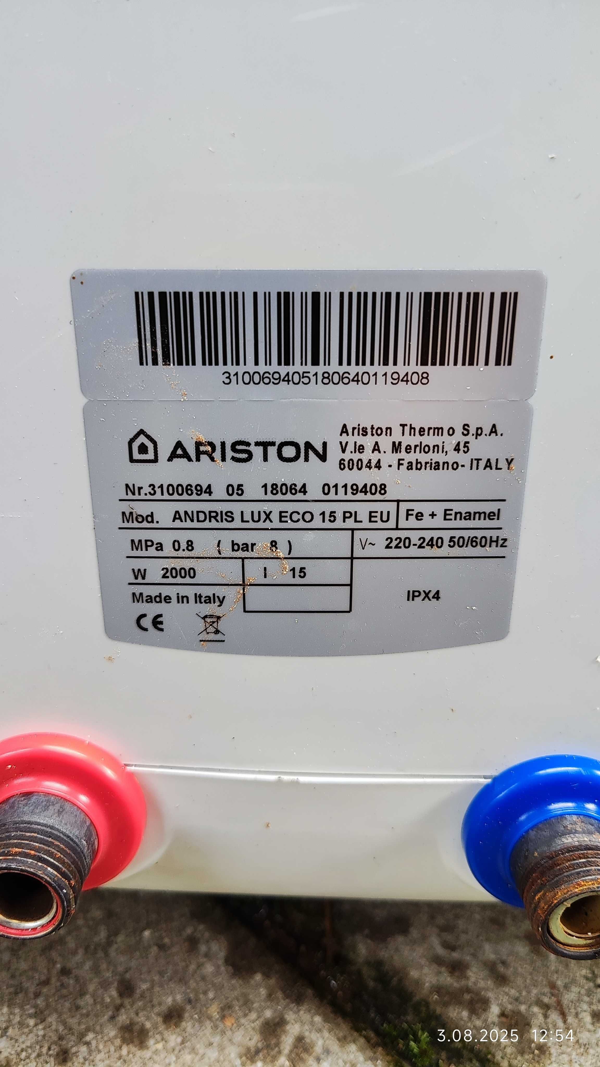 Sprzedam Bojler Ariston 15 litrów
